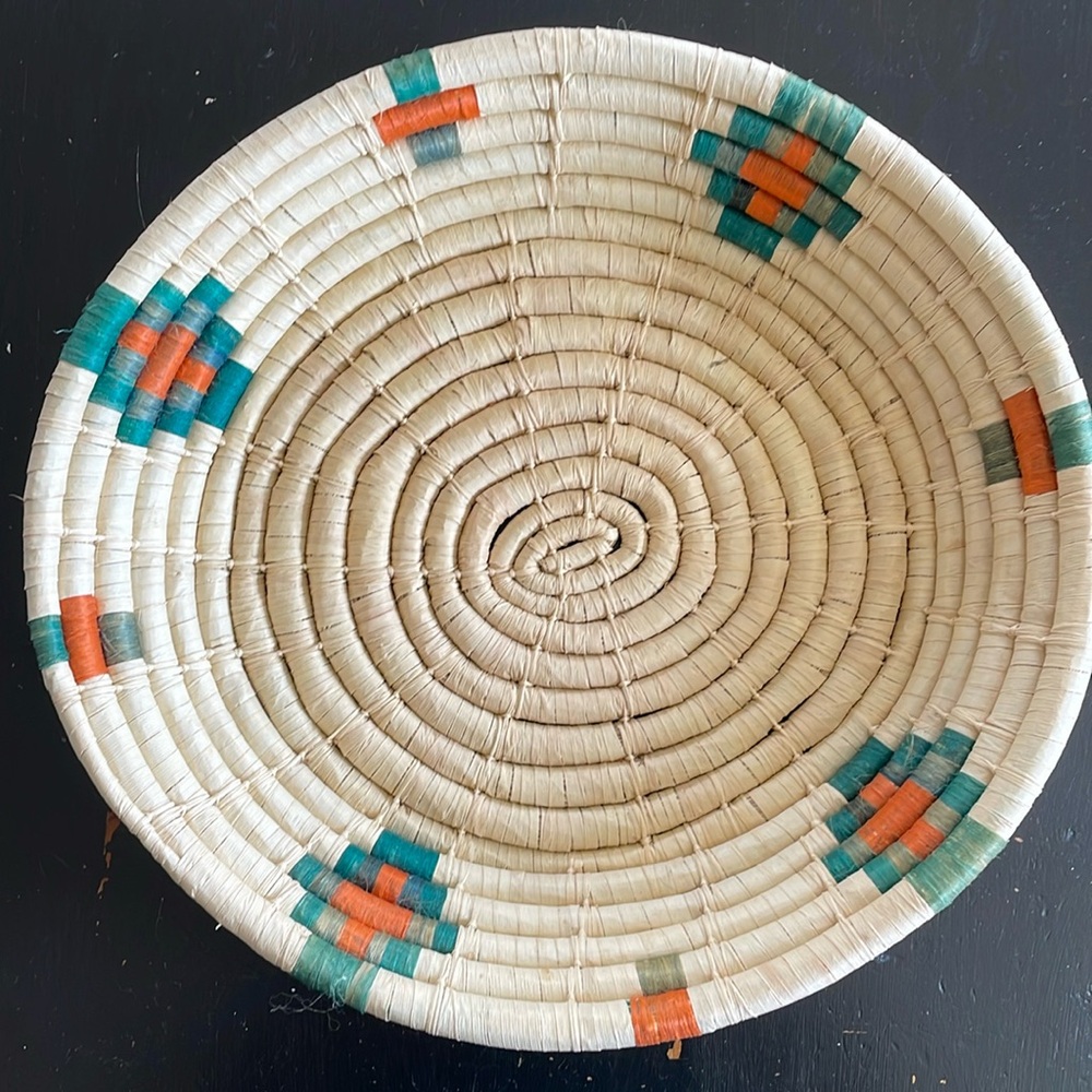 Vintage woven basket tray